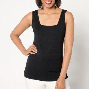 BEAUTIFUL by Lawrence Zarian Refined Knit Square Neck Tank Top   16104